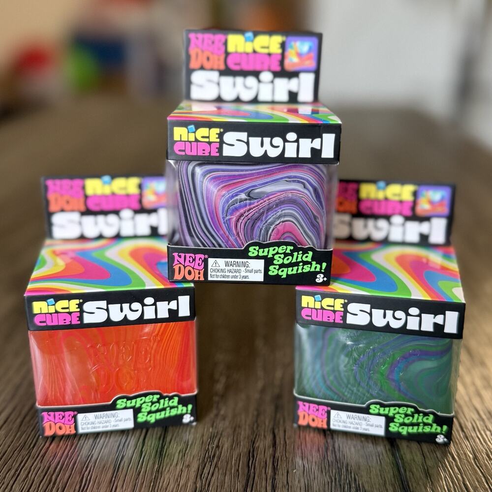 Authentic Schylling Needoh Nice Cube Swirl Novelty Squishy Squeeze Toy Rare New